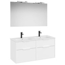 Conjunto Pack Optica (mueble base c/4 cajones, lavabo doble, espejo y ap. Starlight) 1200x455x565 mm, bl. mate, (A852463509)