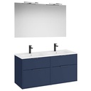 Conjunto Pack Optica (mueble base c/4 cajones, lavabo doble, espejo y ap. Starlight) 1200x455x565 mm, azul acero, (A852463551)