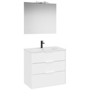 Conjunto Pack Optica (mueble base compacto c/3 cajones, lavabo, espejo, ap. Starlight) 800x455x757 mm, blanco mate, (A852465509)