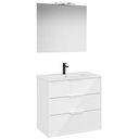 Conjunto Pack Optica (mueble base compacto c/3 cajones, lavabo, espejo y ap. Starlight) 800x455x757 mm, bl. brillo, (A852465806)
