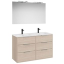 Conjunto Pack Optica (mueble base comp. c/6 cajones, lav. doble, espejo, ap. Starlight) 1200x455x757 mm, fres. cl., (A852466541)