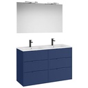 Conjunto Pack Optica (mueble base comp.c/6 cajones, lav. doble, espejo, ap. Starlight) 1200x455x757 mm, azul acero, (A852466551)