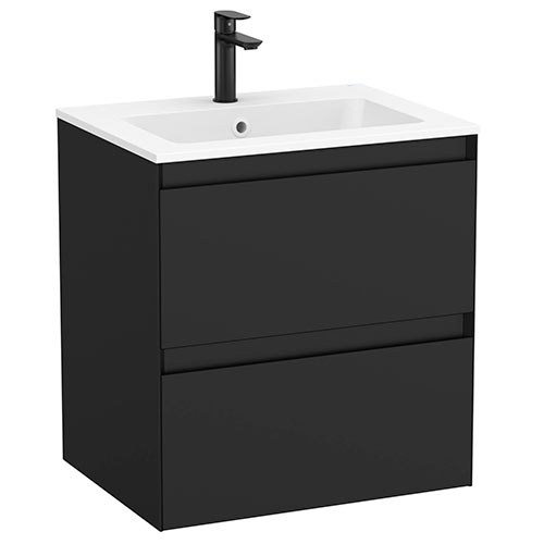 [PROCA852485532] Conjunto Unik Tenue (mueble base c/2 cajones y lavabo) 600x460x650 mm, negro mate (A852485532)