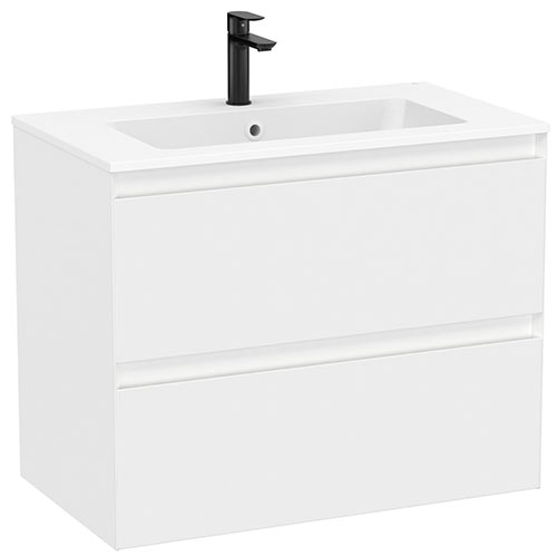 Conjunto Unik Tenue (mueble base c/2 cajones y lavabo) 800x460x650 mm, blanco mate (A852486529)