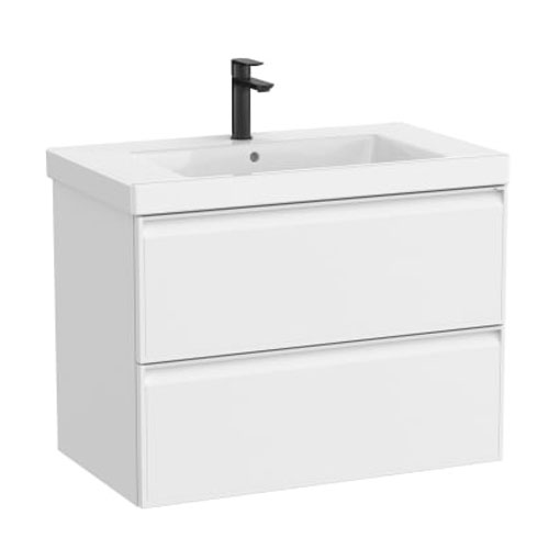 [PROCA852489509] Conjunto Unik Linea (mueble base c/2 cajones y lavabo de FINECERAMIC), 800x455x625 mm, blanco mate, (A852489509)