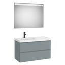 Conjunto Pack Linea (mueble base c/2cajones, lav. FINECERAMIC a la izq., esp. LED Eidos), 1000x455x625 mm, azul p., (A852496596)