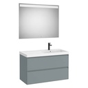 Conjunto Pack Linea (mueble base c/2cajones, lav. FINECERAMIC a la dcha., esp. LED Eidos), 1000x455x625 mm, az. p., (A852498596)