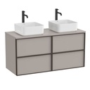 Mueble base Inspira c/4 cajones p/lavabo de encimera o sobre encimera, 1176x486x565 mm, gris arena, (A852522510)