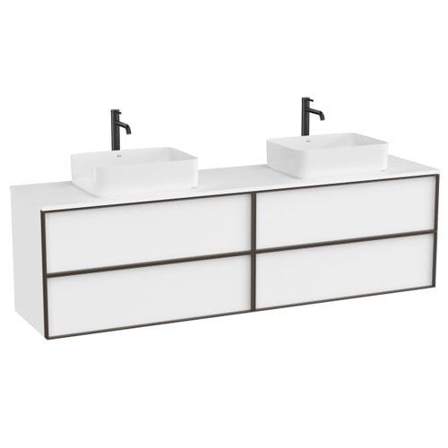 Mueble base Inspira c/4 cajones p/lavabo de encimera o sobre encimera, 1976x486x565 mm, blanco mate, (A852524509)