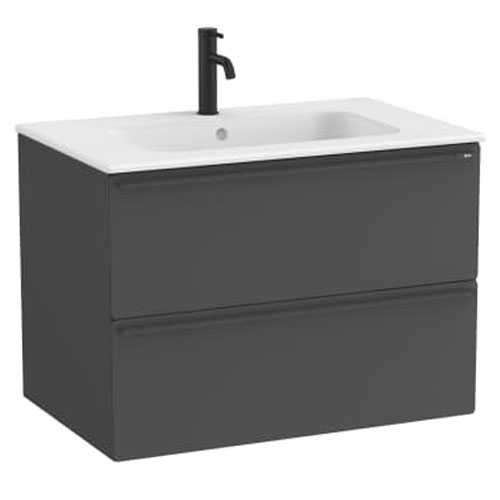 Conjunto Unik Volia (mueble base c/2cajones y lavabo en acabado blanco mate), 810x510x565 mm, onix, (A852536531)