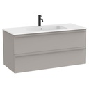 Conjunto Unik Volia (mueble base c/2cajones y lavabo en acabado blanco mate), 1210x510x565 mm, gris arena, (A852538510)