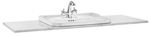 [PROCA857142420] Encimera en mármol Carmen para mueble base, 1300x495x760 mm, mármol blanco venato, (A857142420)
