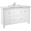Mueble base Carmen c/2 cajones y 2 puertas p/lavabo de encimera, 1300x495x831 mm, bl. mate, (A858088509)