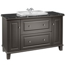 Mueble base Carmen c/2 cajones y 2 puertas p/lavabo de encimera, 1300x495x831 mm, negro mate, (A858088523)