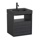 Mueble base Meridian c/2 cajones y estante abierto p/lavabo, 550x460x565 mm, negro / ébano, (A858105610)