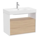 Mueble base Meridian c/2 cajones y estante abierto p/lavabo, blanco / aliso, (A858107607)