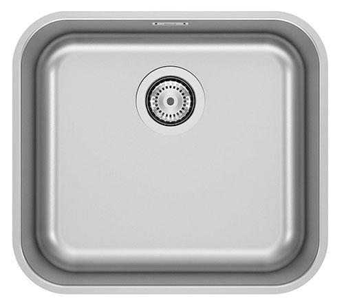 Fregadero Lisboa (ks) de 1 cubeta de acero inoxidable, 450x400x180 mm, (A870M10450)