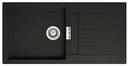 Fregadero reversible Oslo (ks) de 1 cubeta de QUARZEX y escurridor, 1000x500x200 mm, negro, (A880130940)