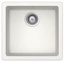 Fregadero Riga de 1 cubeta de QUARZEX, 450x430x200 mm, blanco, (A880140020)