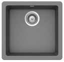 Fregadero Riga de 1 cubeta de QUARZEX, 450x430x200 mm, gris, (A880140110)