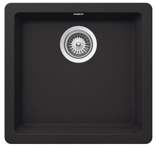 [PROCA880140940] Fregadero Riga de 1 cubeta de QUARZEX, 450x430x200 mm, negro, (A880140940)