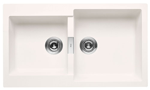 [PROCA880160020] Fregadero reversible Oslo (ks) de 2 cubetas de QUARZEX, 860x500x200 mm, blanco, (A880160020)