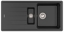 Fregadero reversible Bergen (ks) de 2 cubetas de QUARZEX, 1000x500x180 mm, negro, (A880200940)