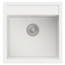 Fregadero Helsinki de 1 cubeta de QUARZEX, 435x365x180 mm, blanco, (A880230020)