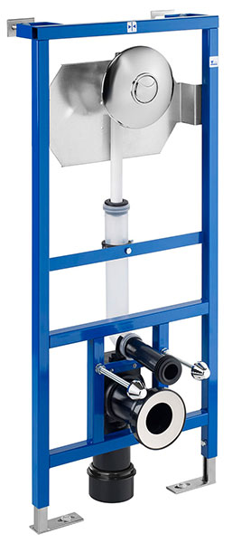 Bastidor emp. In-Wall Systems DUPLO WC FLUXOR p/in. susp. c/fluxor doble desc., codo Ø90/110, 500x135x1120 mm, (A890092100)