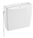 Cisterna Universal alta/semi-alta plástico, doble descarga 6/3 lt. p/inodoro tanque alto, 442x127x390 mm, blanco, (A890200000)