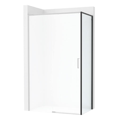 Lateral fijo Ura, 800x50x2000 mm, cristal transparente, perfil negro mate, (AM20K3207D0016NMN)