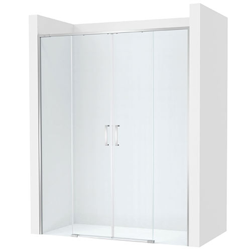 Frontal ducha Ura (2 hojas correderas +2 fijas), 1600x50x2000 mm, plata brillo (AM20L6407D0012NMN)