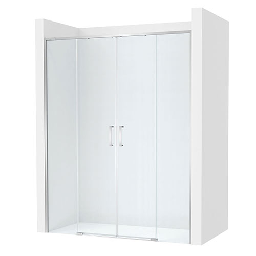 Frontal ducha Ura (2 hojas correderas +2 fijas), 1800x50x2000 mm, plata brillo (AM20L7087D0012NMN)