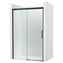 Frontal ducha Naray L2-E (1 hoja corredera +1 fija) 1100x50x2000 mm, cristal transp., perfil negro mate, (AM28244C7D0016NMN)