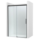 Frontal ducha Naray L2-E (1 hoja corredera +1 fija) 1500x50x2000 mm, cristal transp., perfil negro mate, (AM2825DC7D0016NMN)