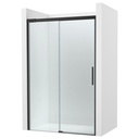 Frontal ducha Naray L2-E (1 hoja corredera +1 fija) 1700x50x2000 mm, cristal transp., perfil negro mate, (AM2826A47D0016NMN)