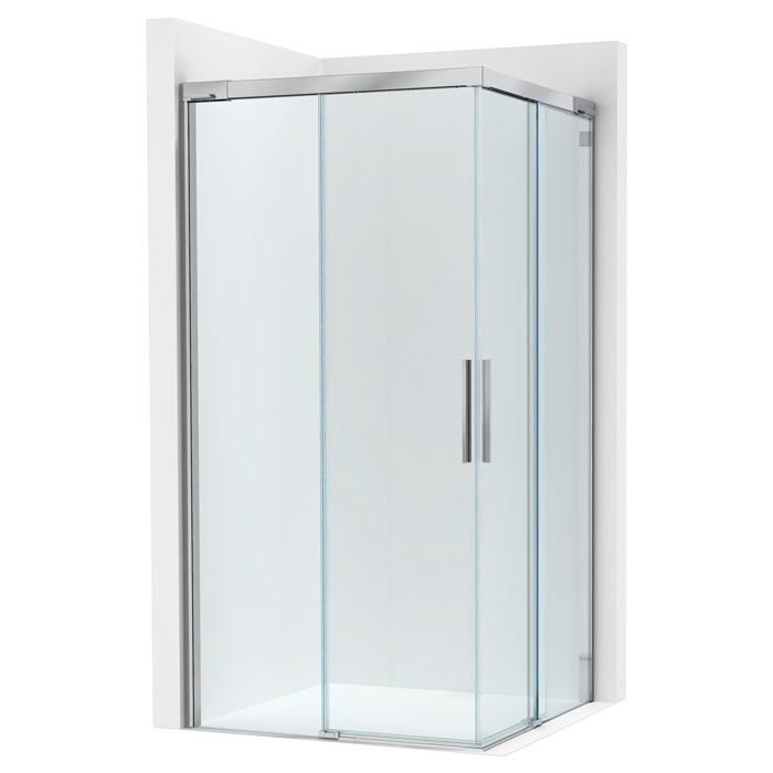 [PROCAM2833207D0012NMN] Lateral ducha Naray L2 (1 hoja corredera +1 fija) 800x50x2000 mm, cristal transp., perfil plata brillo, (AM2833207D0012NMN)