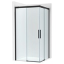 Lateral ducha Naray L2 (1 hoja corredera +1 fija) 850x50x2000 mm, cristal transp., perfil negro mate, (AM2833527D0016NMN)