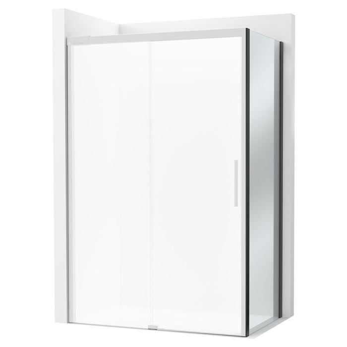 Lateral fijo Naray LF 750x68x2000 mm, cristal transparente, perfil negro mate, (AM2842EE7D0016NMN)