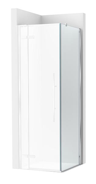 Frontal ducha Brisa PLF (1 hoja batiente +1 fija) 800x100x2000 mm, plata brillo, (AM34408012M)