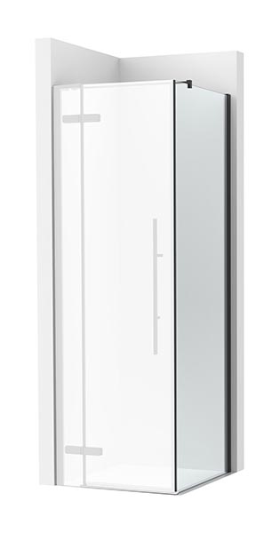 [PROCAM34408016M] Frontal ducha Brisa PLF (1 hoja batiente +1 fija) 800x100x2000 mm, negro mate, (AM34408016M)