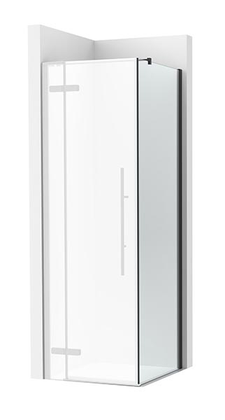[PROCAM34414016M] Frontal ducha Brisa PLF (1 hoja batiente +1 fija) 1400x100x2000 mm, negro mate, (AM34414016M)
