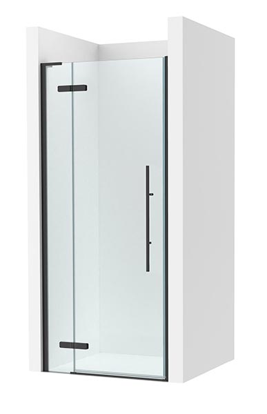 [PROCAM37208016M] Frontal ducha Brisa PEF (1 hoja batiente +1 fija) 800x100x2000 mm, negro mate, (AM37208016M)