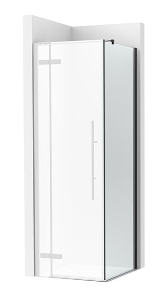 Lateral fijo Brisa LF 700x50x2000 mm, cristal transparente, perfil negro mate, (AM37407016M)