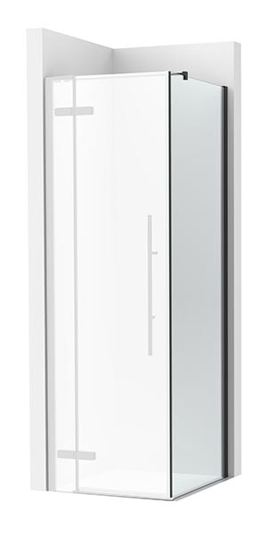 Lateral fijo Brisa LF 800x50x2000 mm, cristal transparente, perfil negro mate, (AM37408016M)