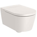 Inodoro Round suspendido Rimless con salida horizontal (taza y tapa amortiguada), beige