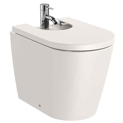 [UROC065] Bidé Round adosado a pared con tapa amortiguada, beige