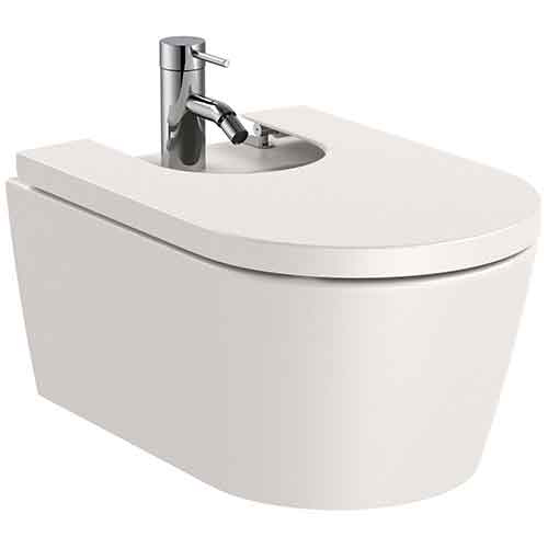 [UROC071] Bidé Round suspendido con tapa amortiguada, beige