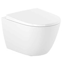 Inodoro Ona suspendido compacto Rimless con fijaciones ocultas (taza y tapa), blanco