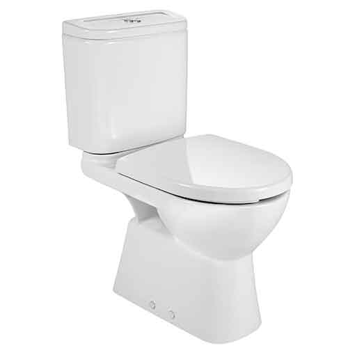 [UROC126] Inodoro completo Access c/salida vert. p/mov. reducida (inc. taza, cisterna alim. inf., tapa y aro c/apertura frontal), blanco